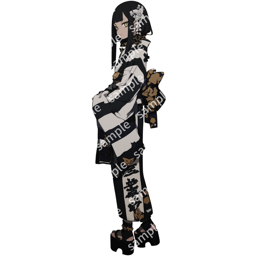 【立ち絵_057】着物 女の子 3人