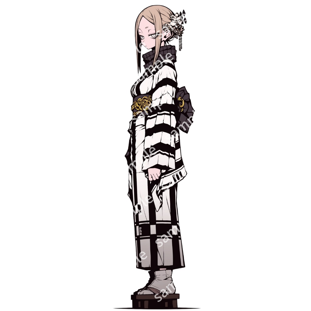 【立ち絵_058】着物 女の子 3人