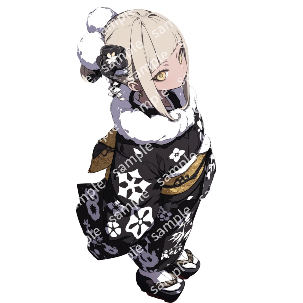 【立ち絵_058】着物 女の子 3人