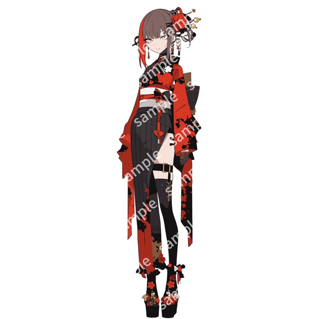 【立ち絵_058】着物 女の子 3人