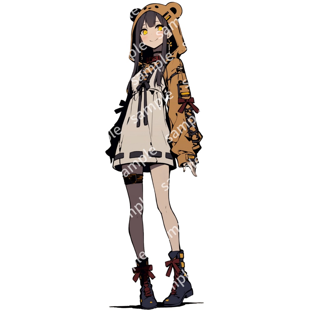 【立ち絵_101】クマ風パーカーの女の子