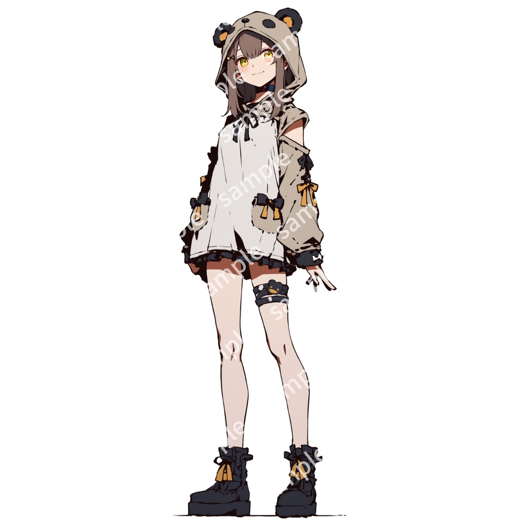 【立ち絵_101】クマ風パーカーの女の子