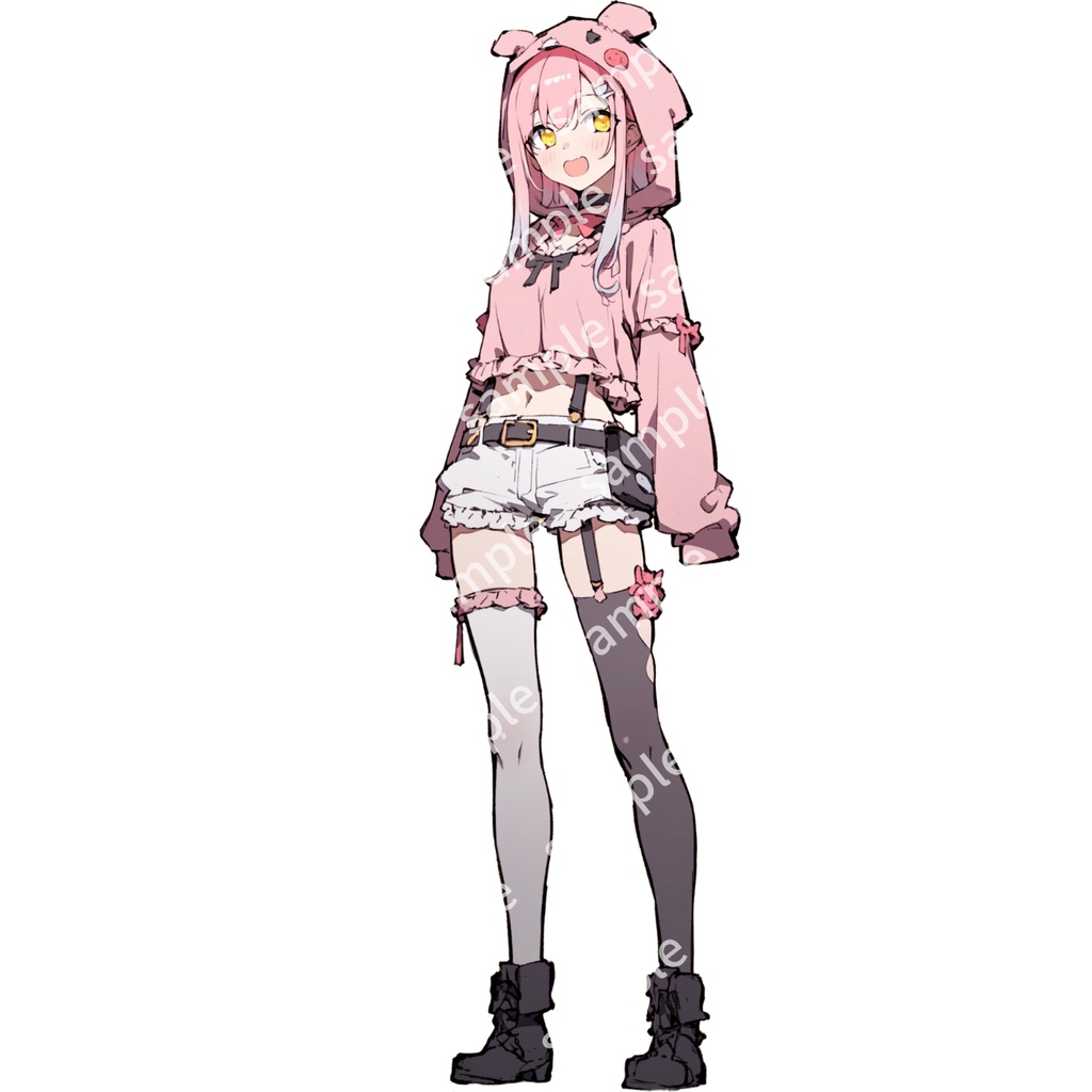 【立ち絵_124】キャラ風パーカーの女の子