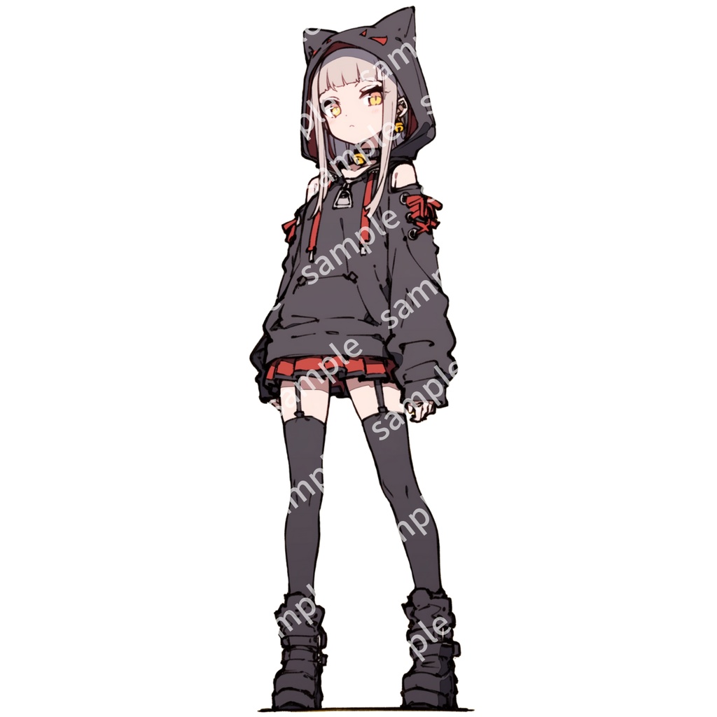 【立ち絵_124】キャラ風パーカーの女の子