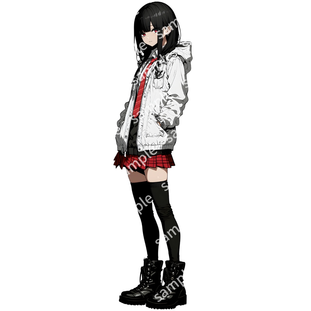 【立ち絵_125】制服・私服の女の子