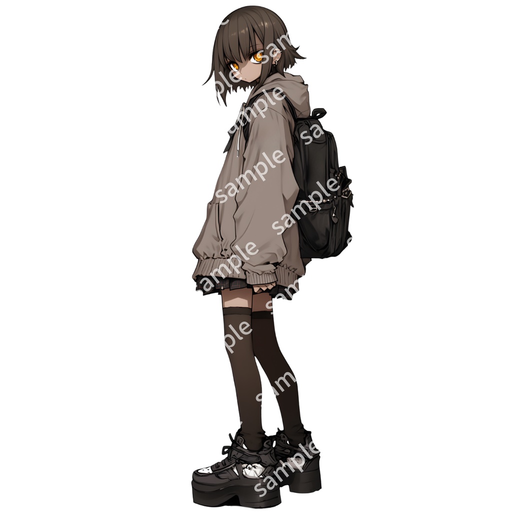 【立ち絵_126】制服・私服の女の子