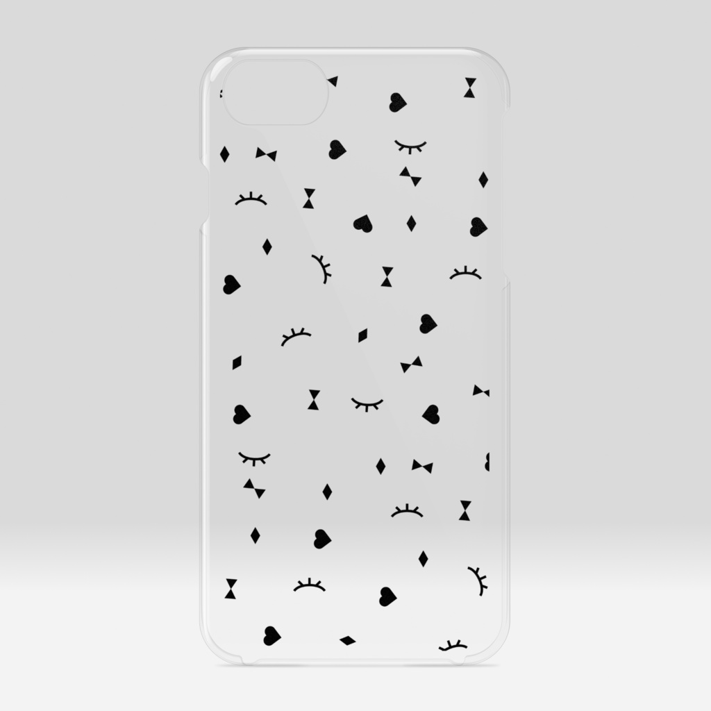 こいしちゃんクリアiPhoneケース#04<flake>clear-black