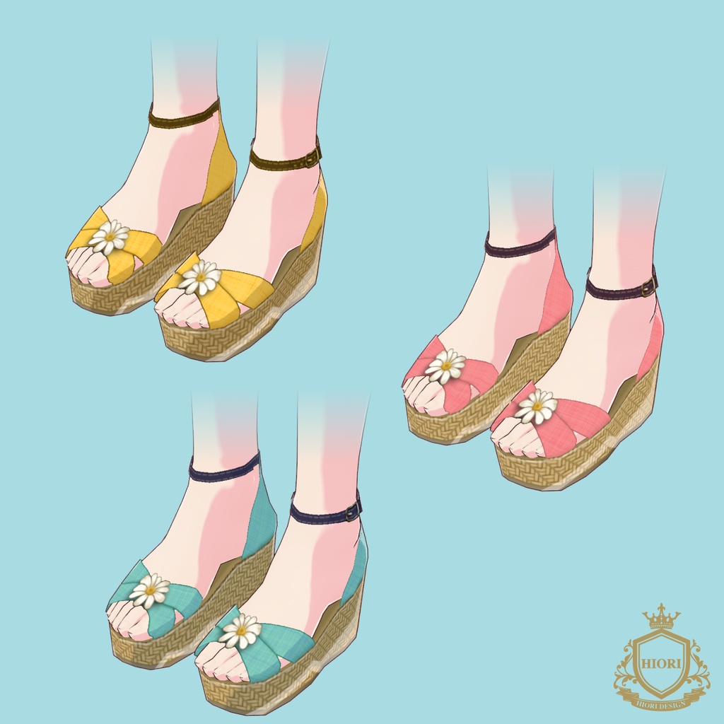 【VRoid】春夏リボンコサージュワンピース