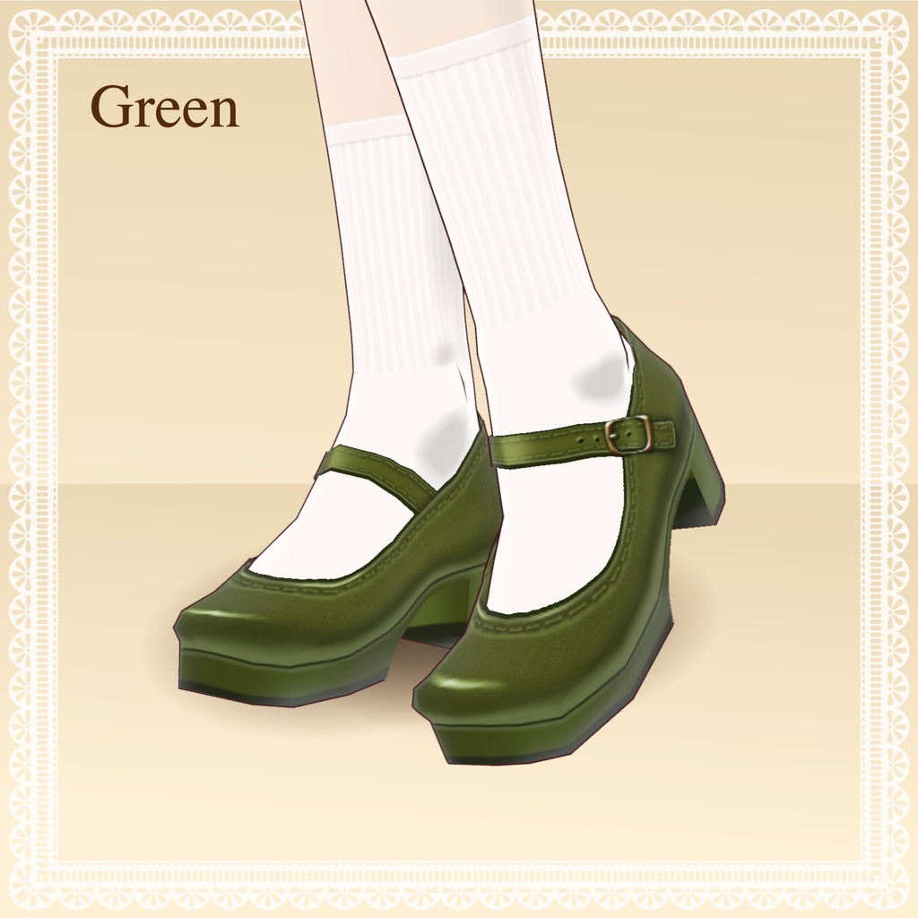 【VRoid】ストラップパンプス 革靴