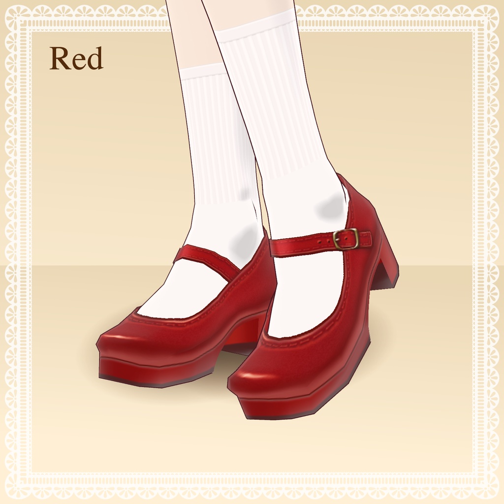 【VRoid】ストラップパンプス 革靴