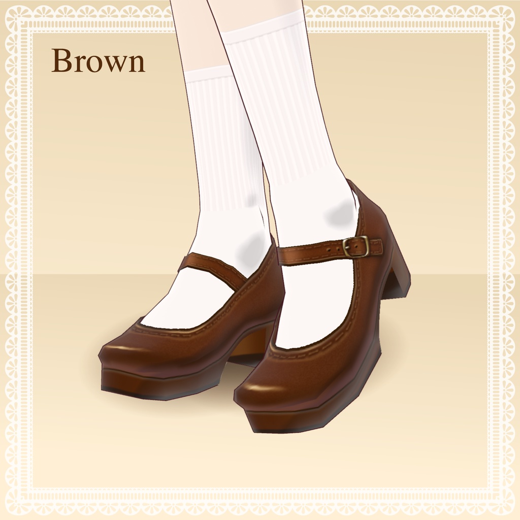 【VRoid】ストラップパンプス 革靴