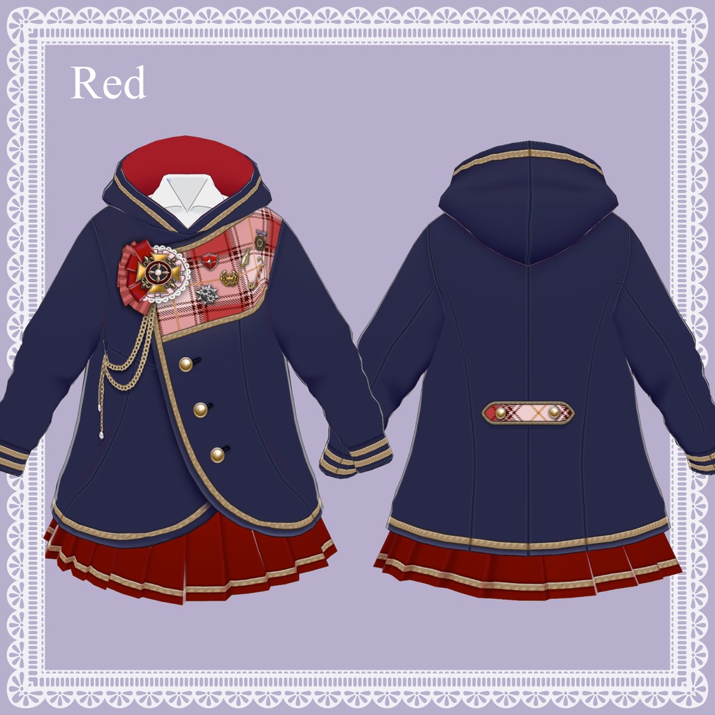 学園風パーカーコーデセット