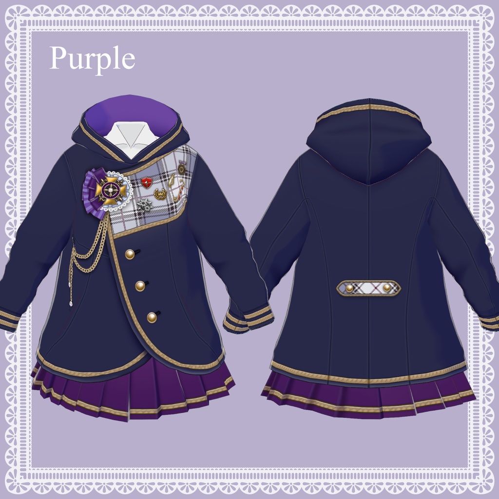 学園風パーカーコーデセット