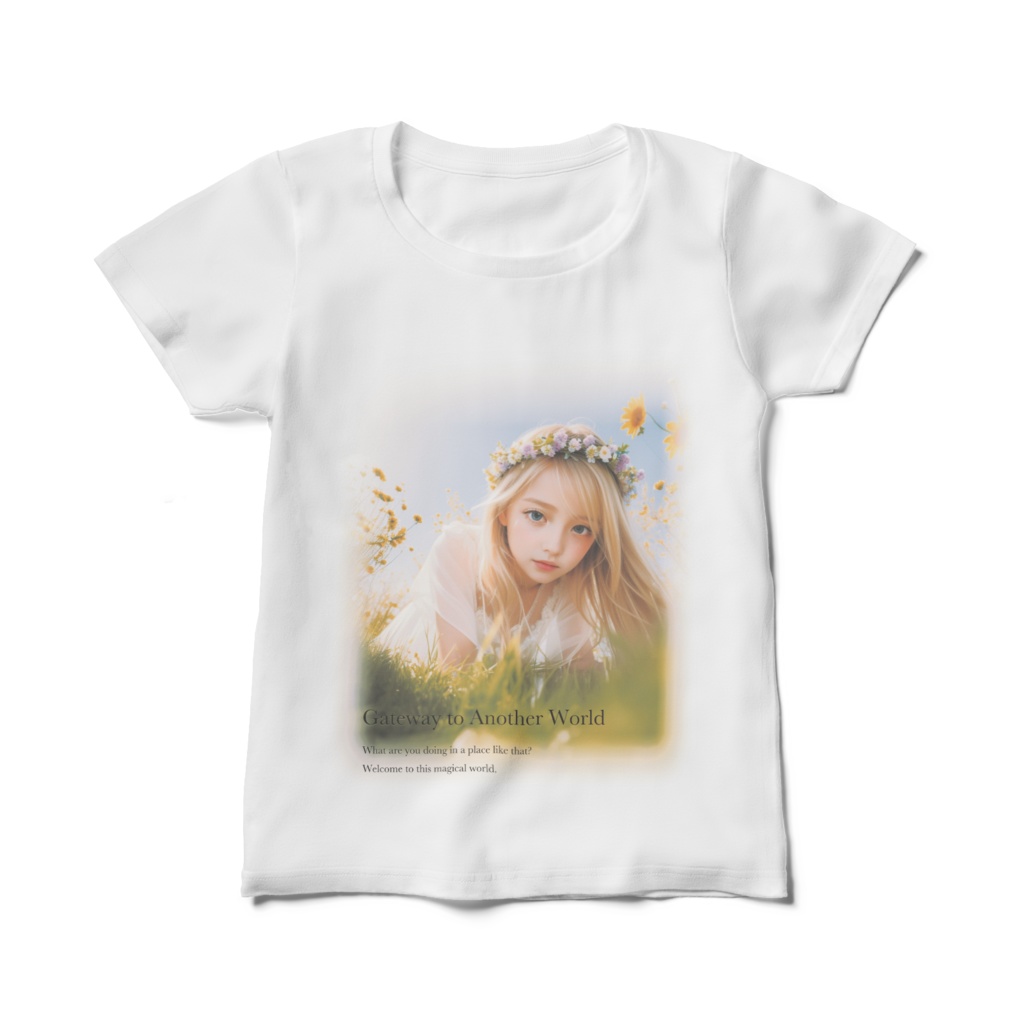 レディースTシャツ  白　Gateway to Another World