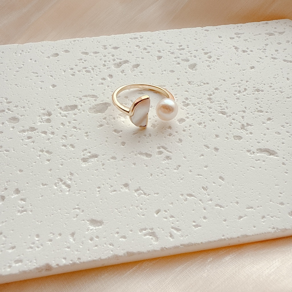 ハーフシェル・パールリング(ゴールド・シルバー)