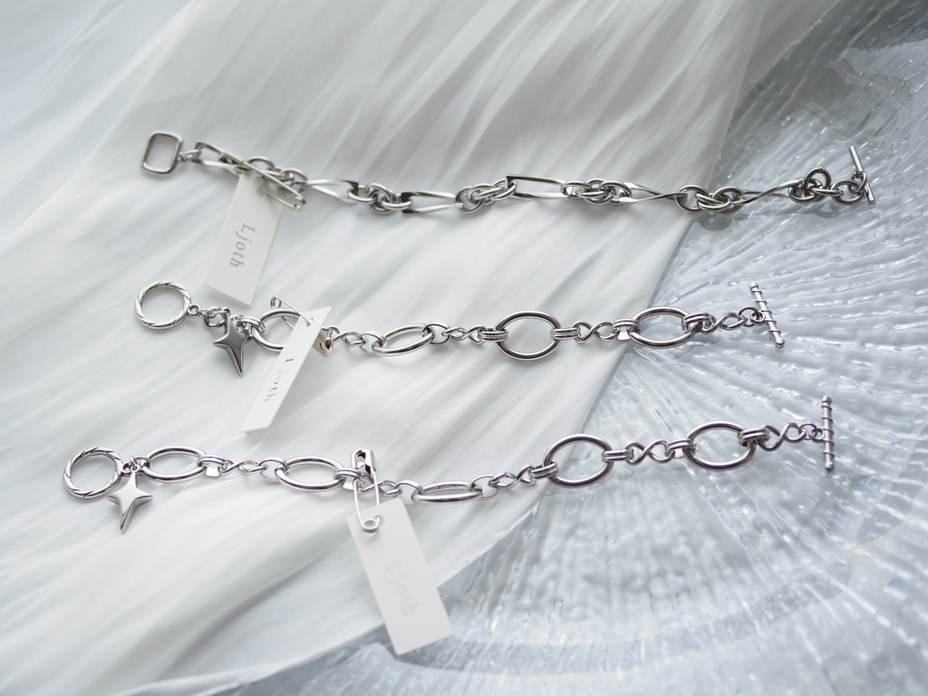 サージカルステンレスブレスレット④（シルバーカラー）