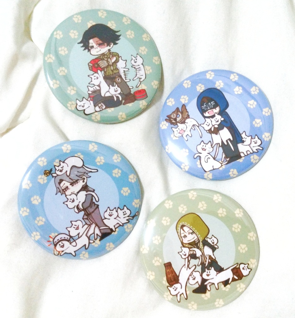 【ててご】ねこ回収缶バッジ【探/傭/占/納】