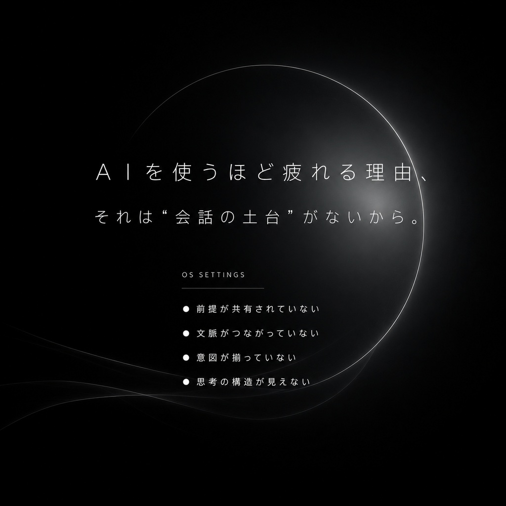 ✦ 初級OS|AI疲労を減らす会話設計テンプレ AIとの会話を整えるための、最初のOSです。