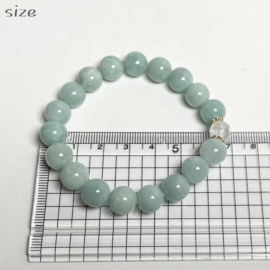 翡翠 ブレスレット 天然石(水晶ワンポイント)|おまもり パワーストーンブレスレット