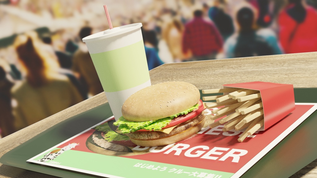 VRChat想定 バーガーセット