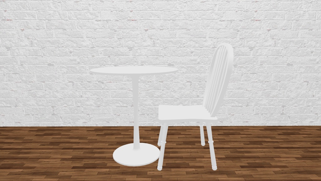 VRChat想定 WhiteTable&Chair
