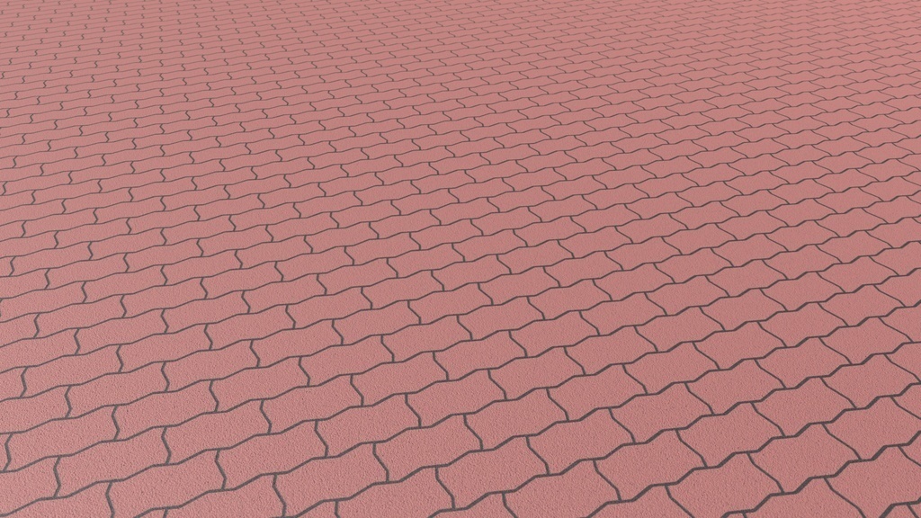 VRChat想定 歩道レンガ(波)