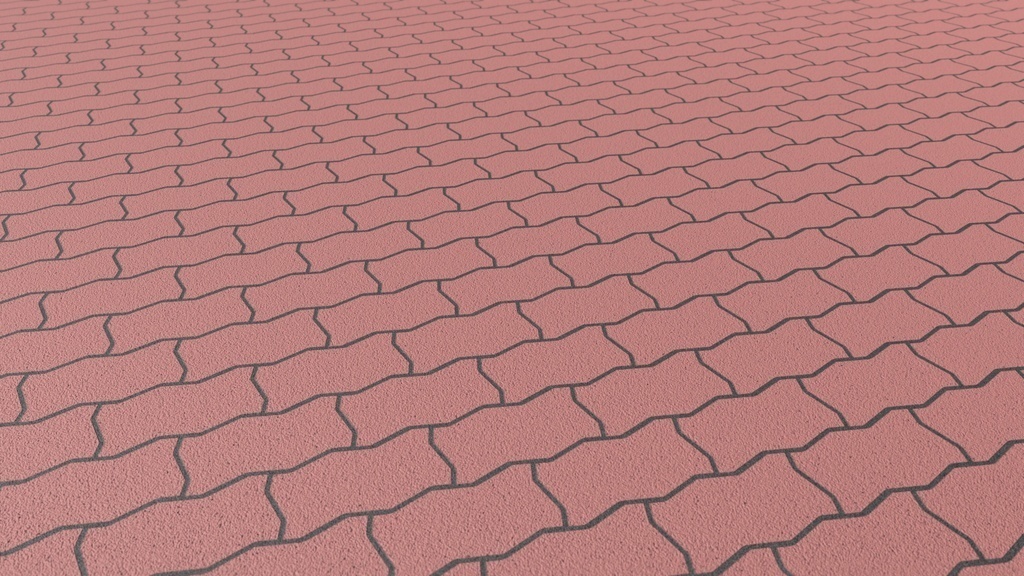 VRChat想定 歩道レンガ(波)