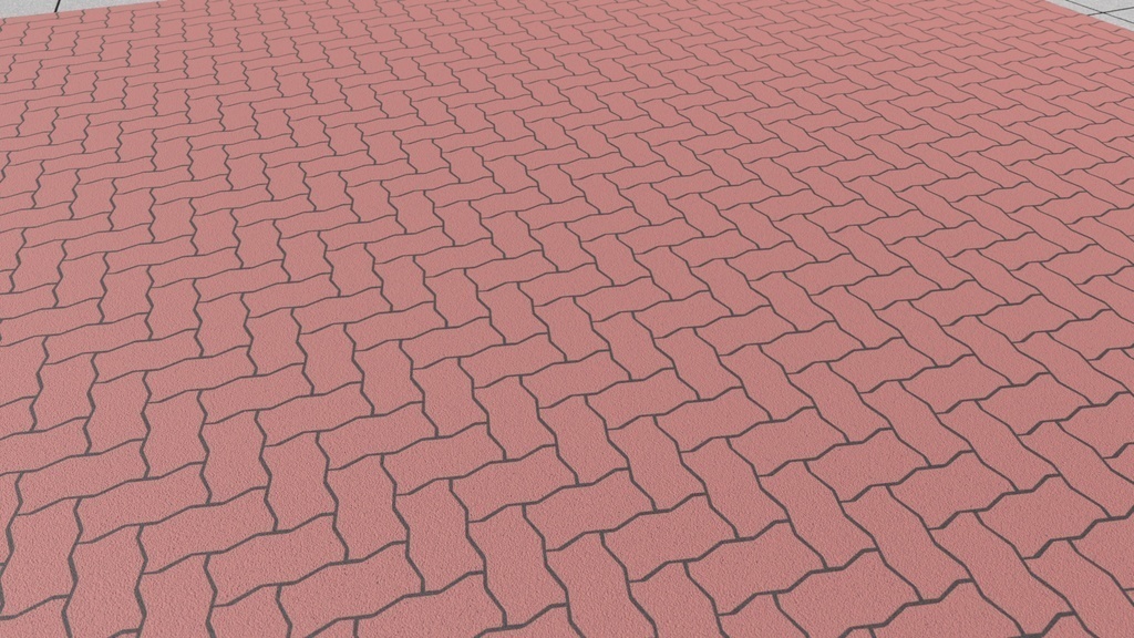 VRChat想定 歩道レンガ(波_パターン2)