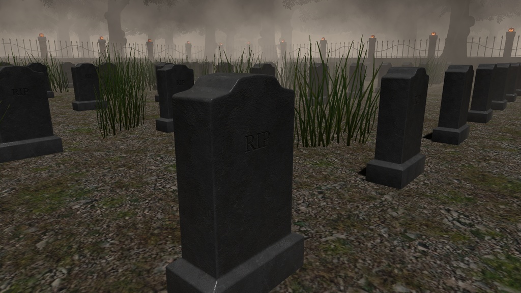 VRChat想定 ハロウィン墓石