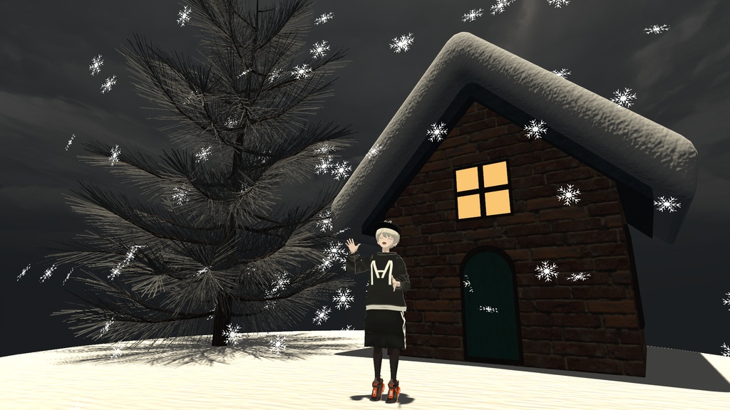 VRChat想定 雪結晶パーティクル