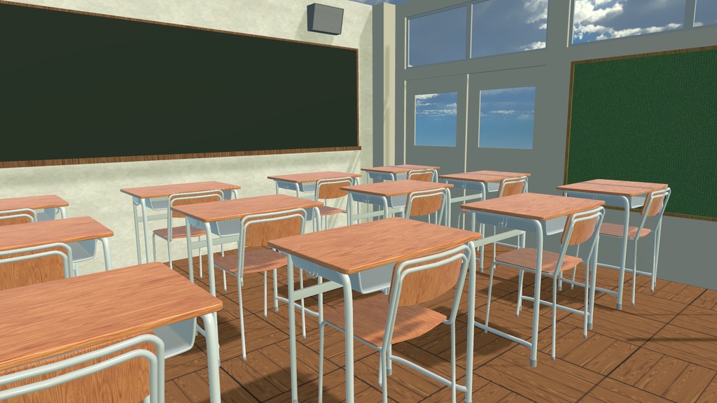 VRChat想定 学校の机&椅子