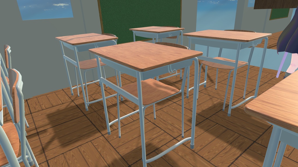 VRChat想定 学校の机&椅子