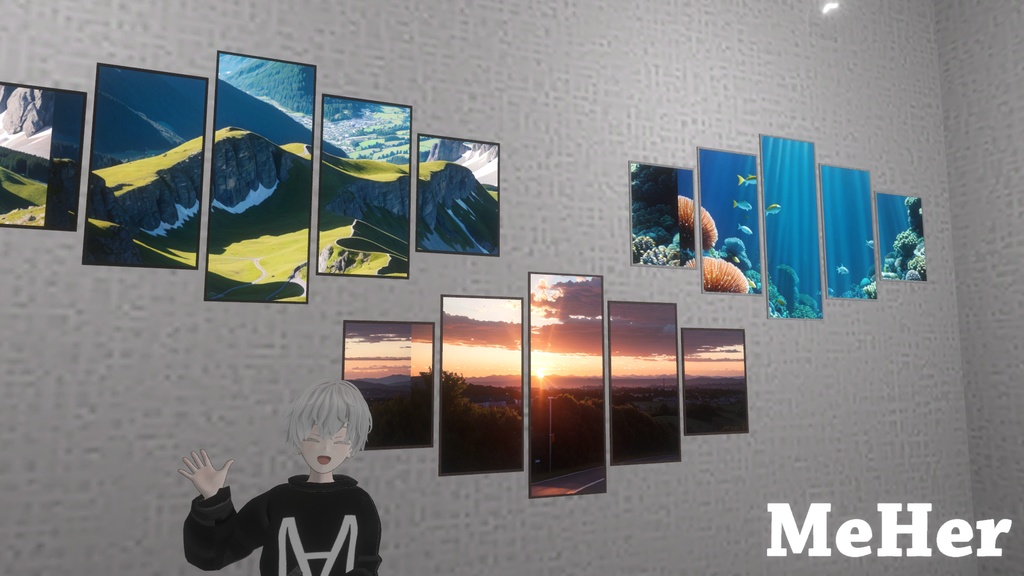 VRChat想定 壁掛けフォトパネル