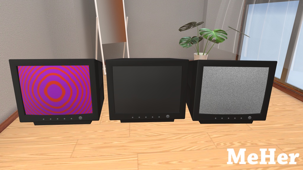 VRChat想定 ブラウン管テレビ