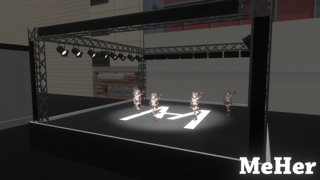 VRChat想定 ダンスギミック(ステージ付き)