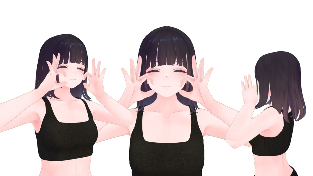 VRChat想定 ポートレートモデルポーズ集
