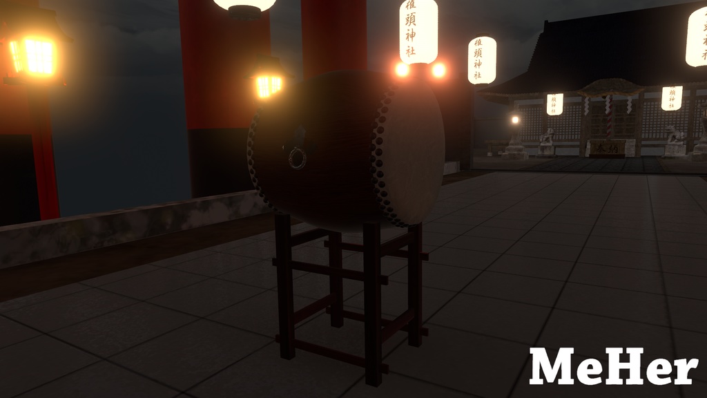 VRChat想定 和太鼓