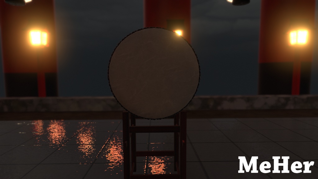 VRChat想定 和太鼓