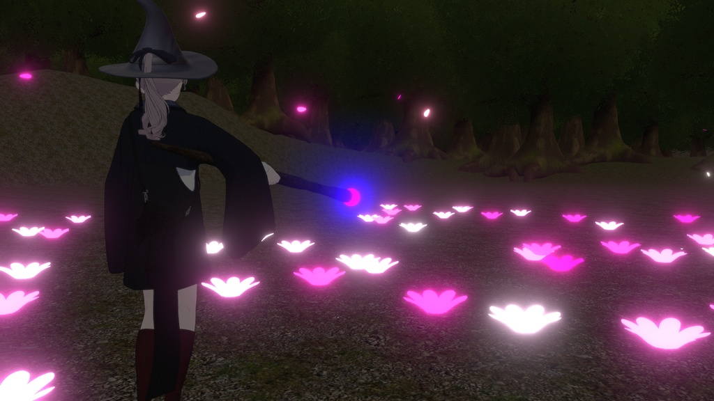 VRChat想定 花畑を出す魔法