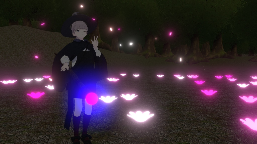 VRChat想定 花畑を出す魔法