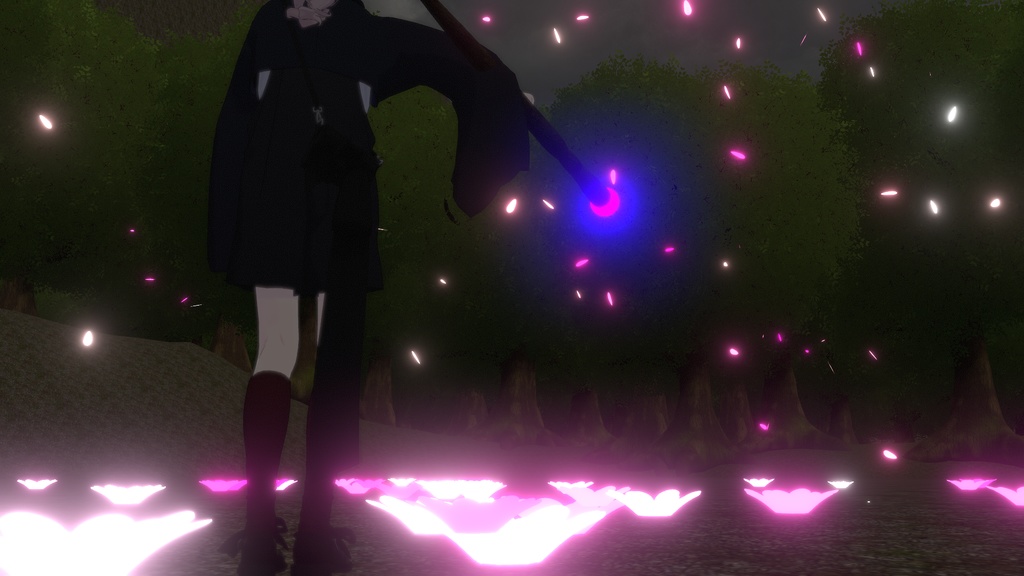 VRChat想定 花畑を出す魔法