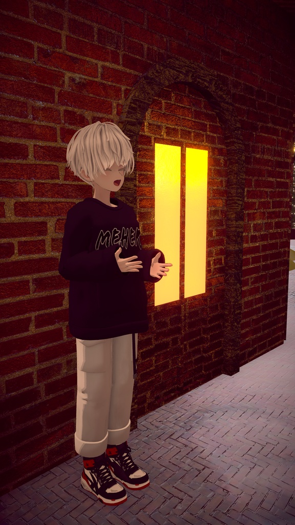 VRChat想定 フライドチキンの人エモート