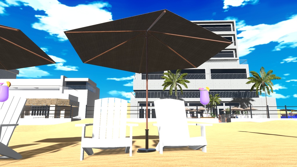 VRChat想定 ビーチパラソル