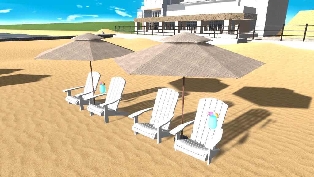 VRChat想定 ビーチパラソル