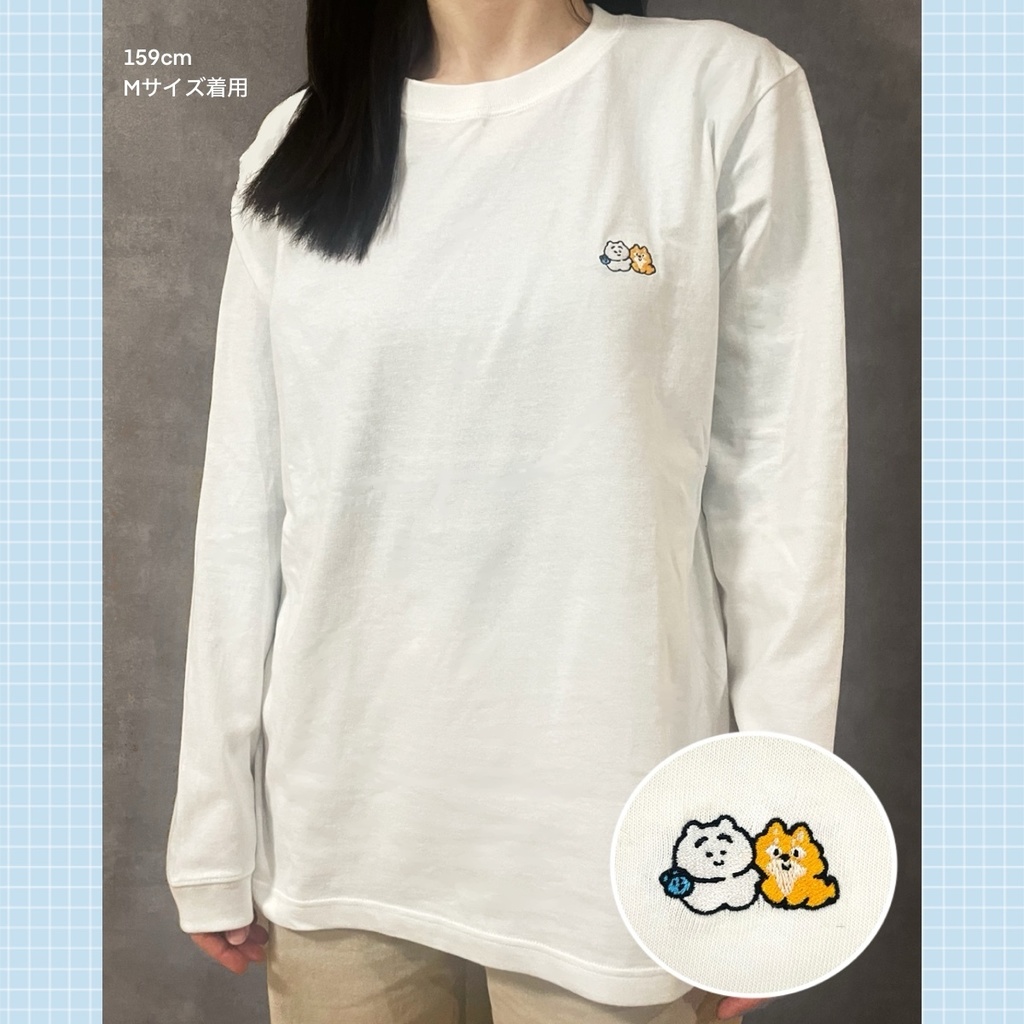 【刺繍ロンT】まゆげねこじょーじ