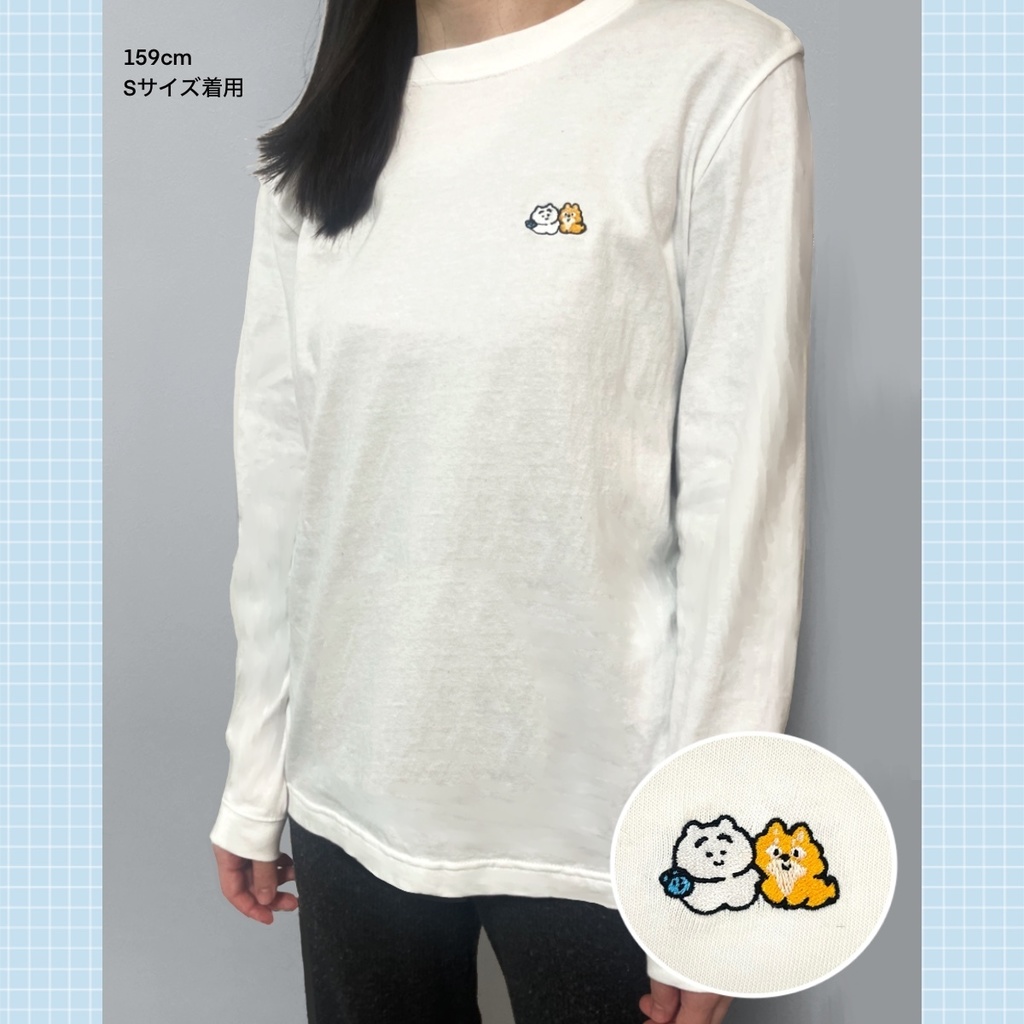 【刺繍ロンT】まゆげねこじょーじ