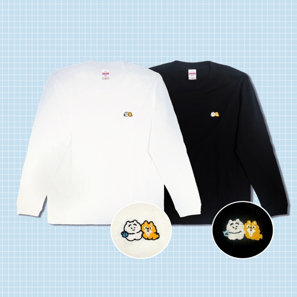 【刺繍ロンT】まゆげねこじょーじ