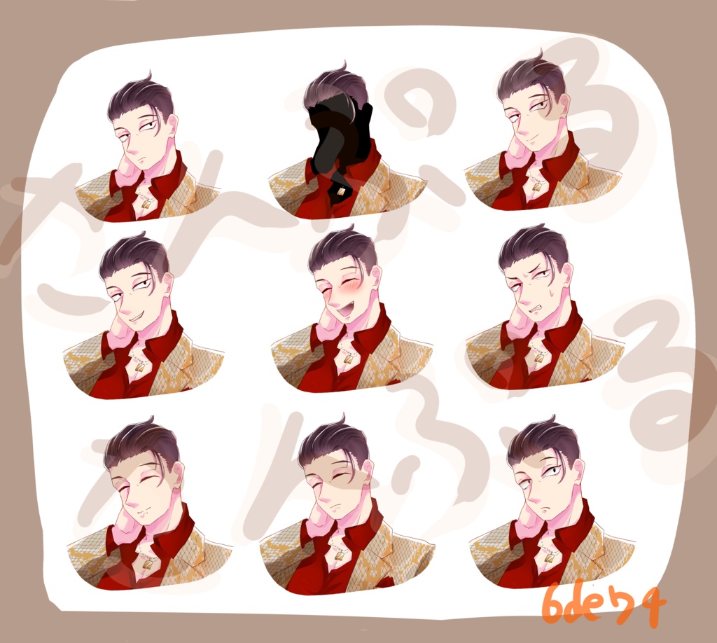 立ち絵素材_怪しい_男性_ヤクザ風_オールバック_派手_スーツ_フリー素材