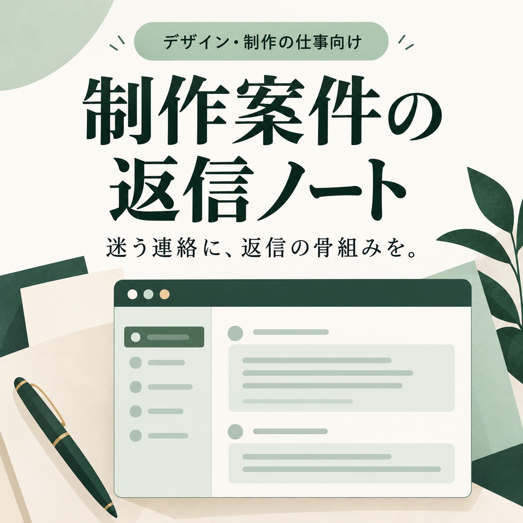制作案件の返信ノート｜修正・追加見積・トラブル連絡の文面を作るツール