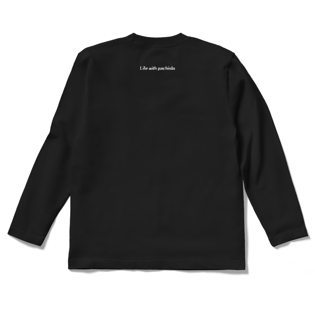 『パチスロのある生活』ロゴ ロングスリーブTシャツ(ブラック/ホワイト)